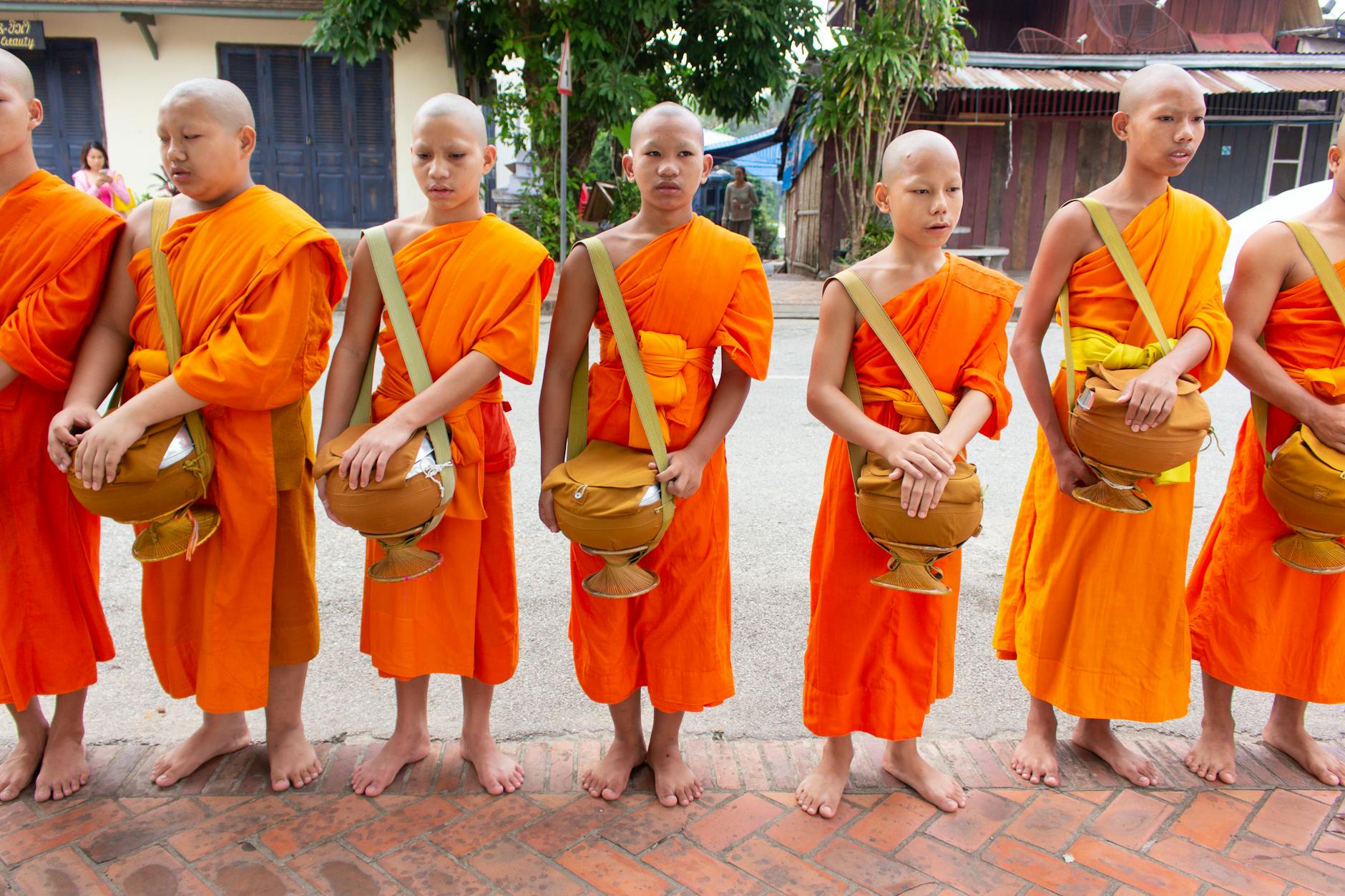 Luang Prabang Laos Golden Temples French Colonial Architecture Tranquil River Monks Alms Collection Peaceful Small Town