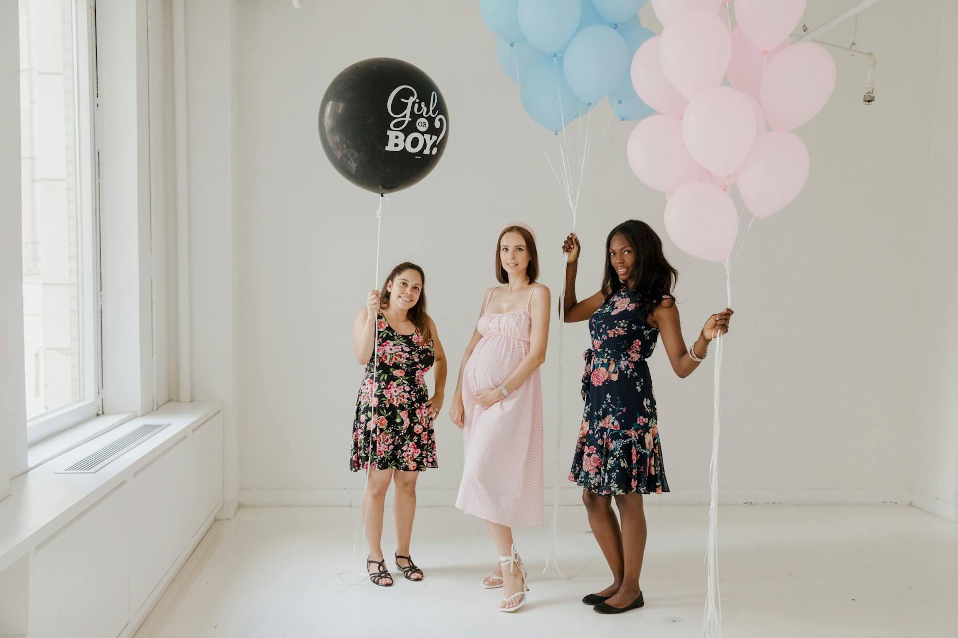 Pregnant Woman Diverse Ages Support