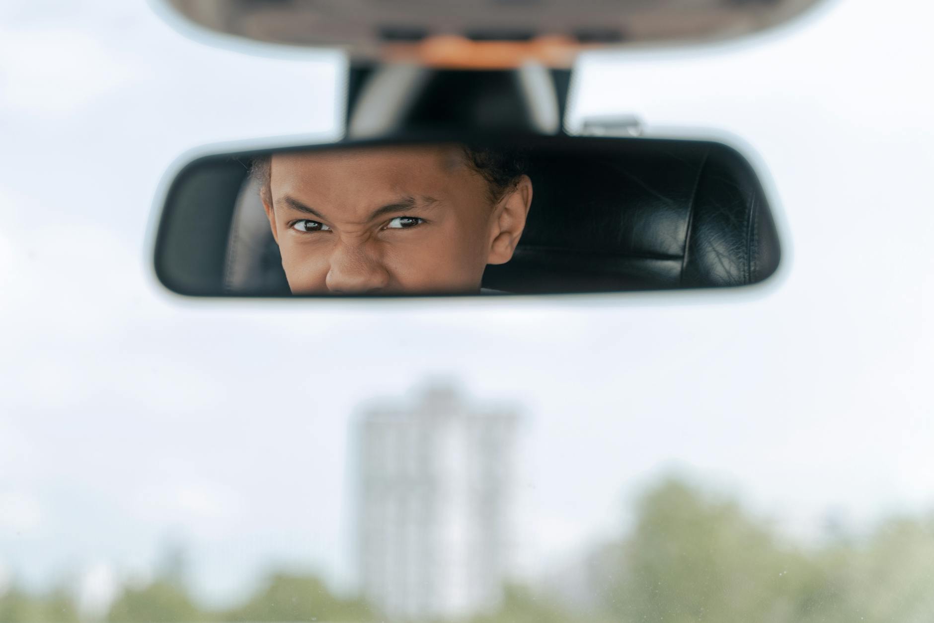 Teen Practicing Speech In Front Of Mirror