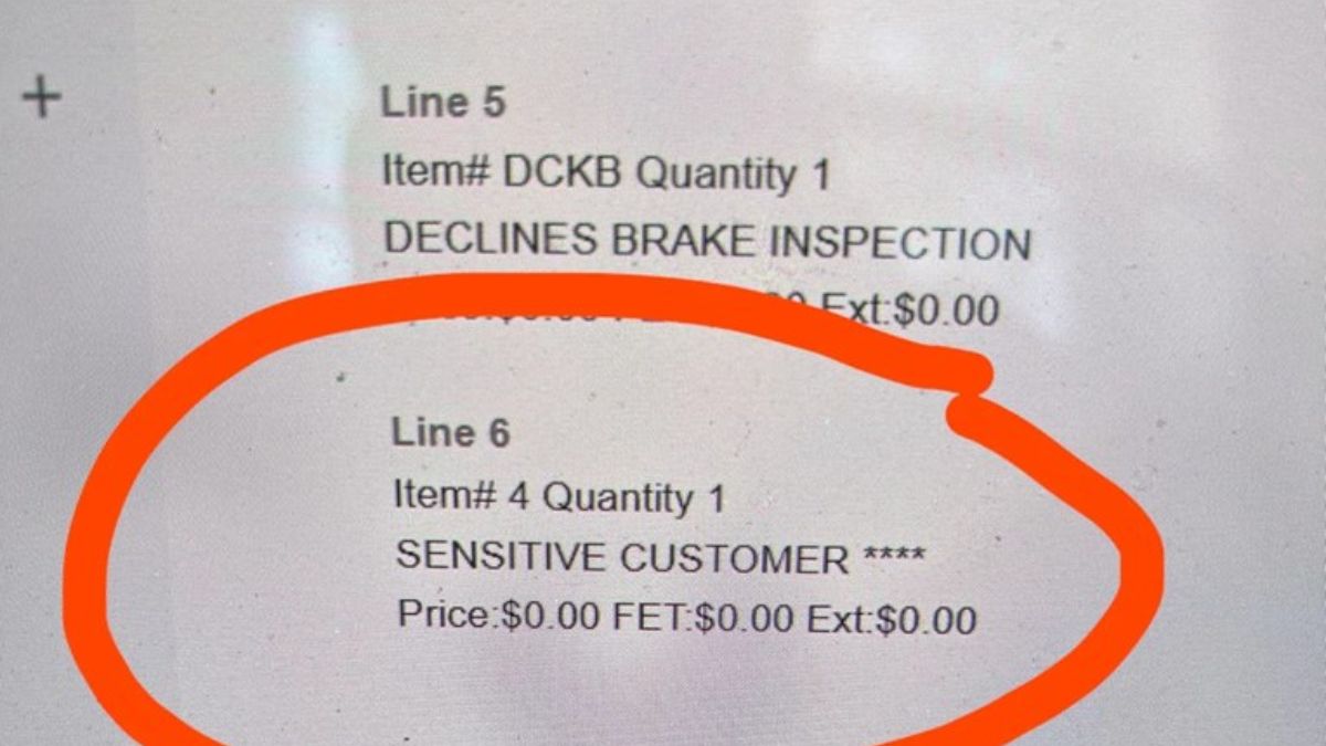 A Man Was Baffled by a Note on His Auto Shop Receipt: “Maybe It’s Because I’m Gay? Half-Joking”