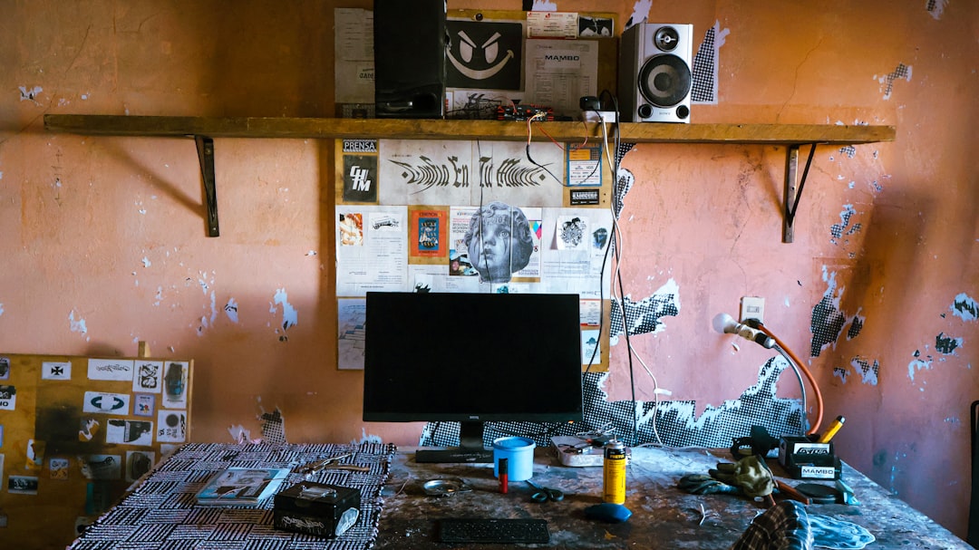 Cluttered Desk Setup