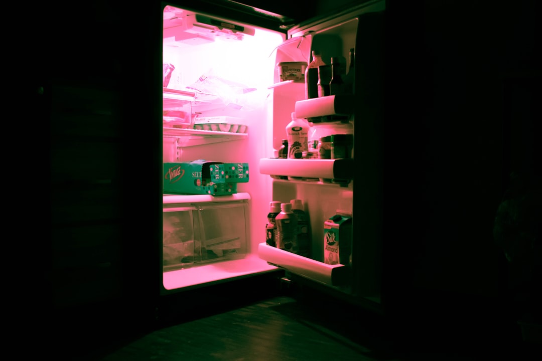 open fridge shelf