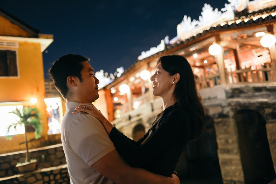 Couple Embracing At Night