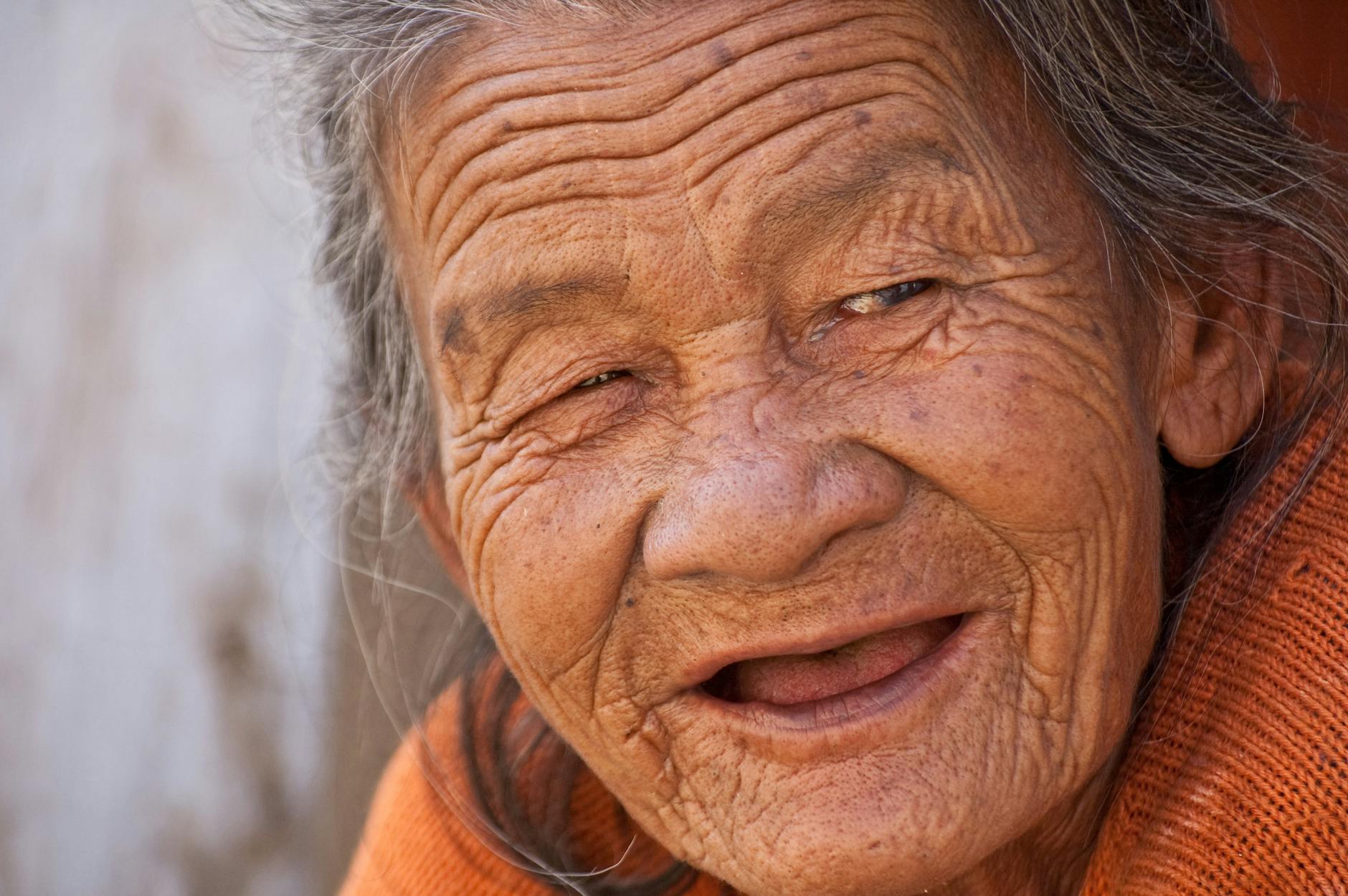Elderly Person Laughing