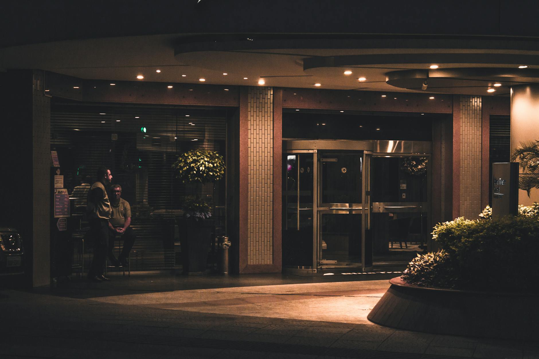 hotel in dark street