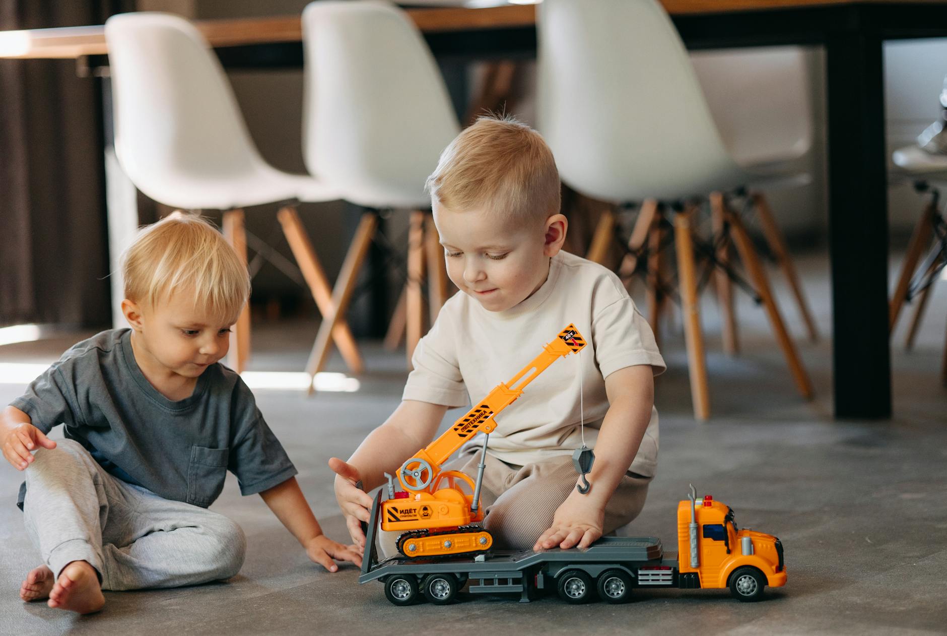 Children Sharing Toys