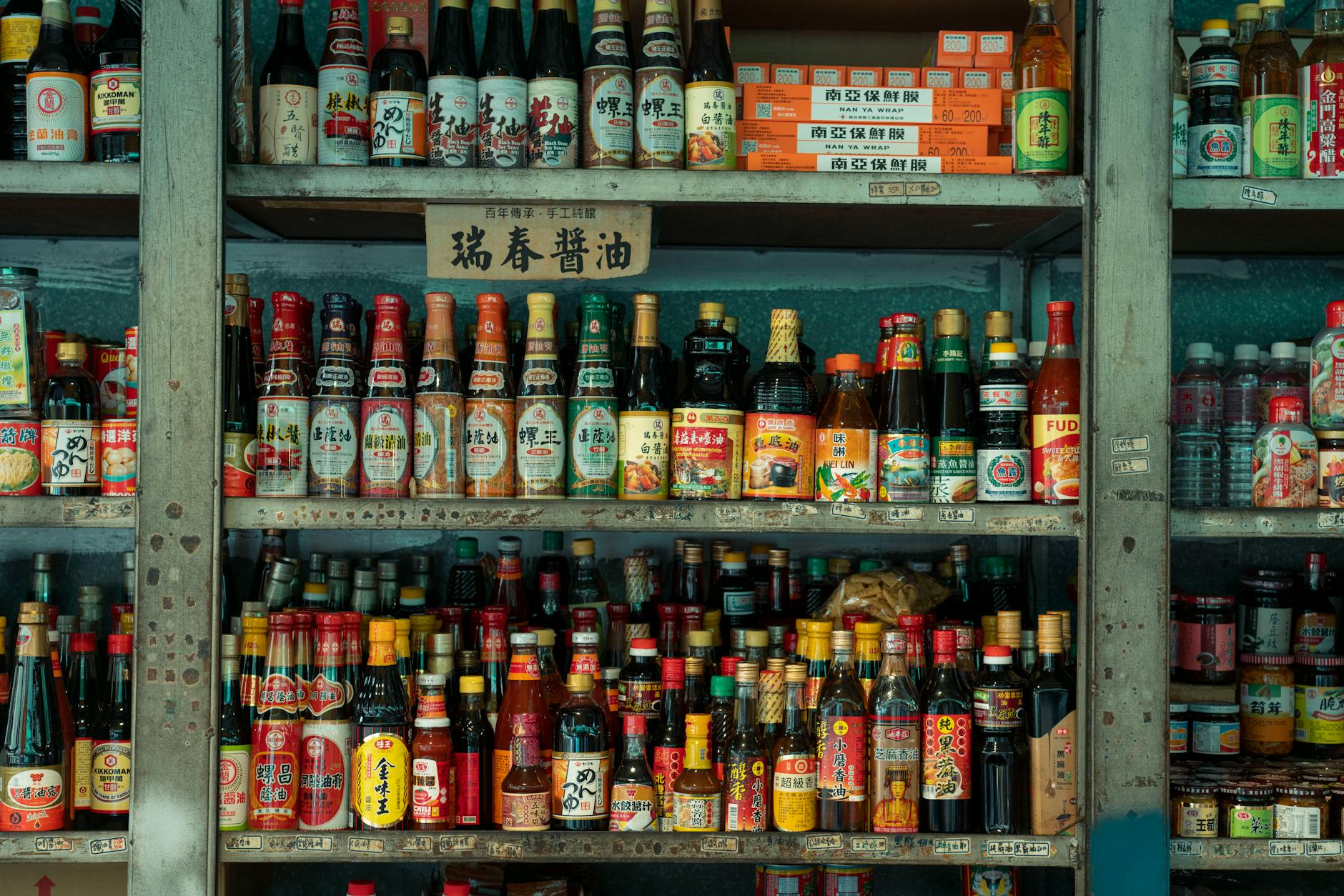 Sauce Bottles Display