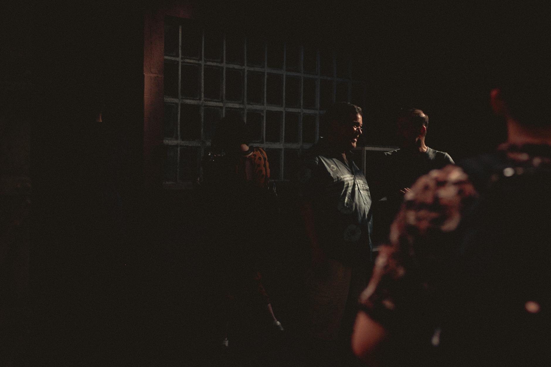 group of people in dark