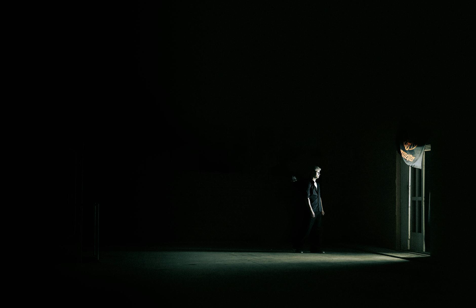 Lonely Figure In Shadows