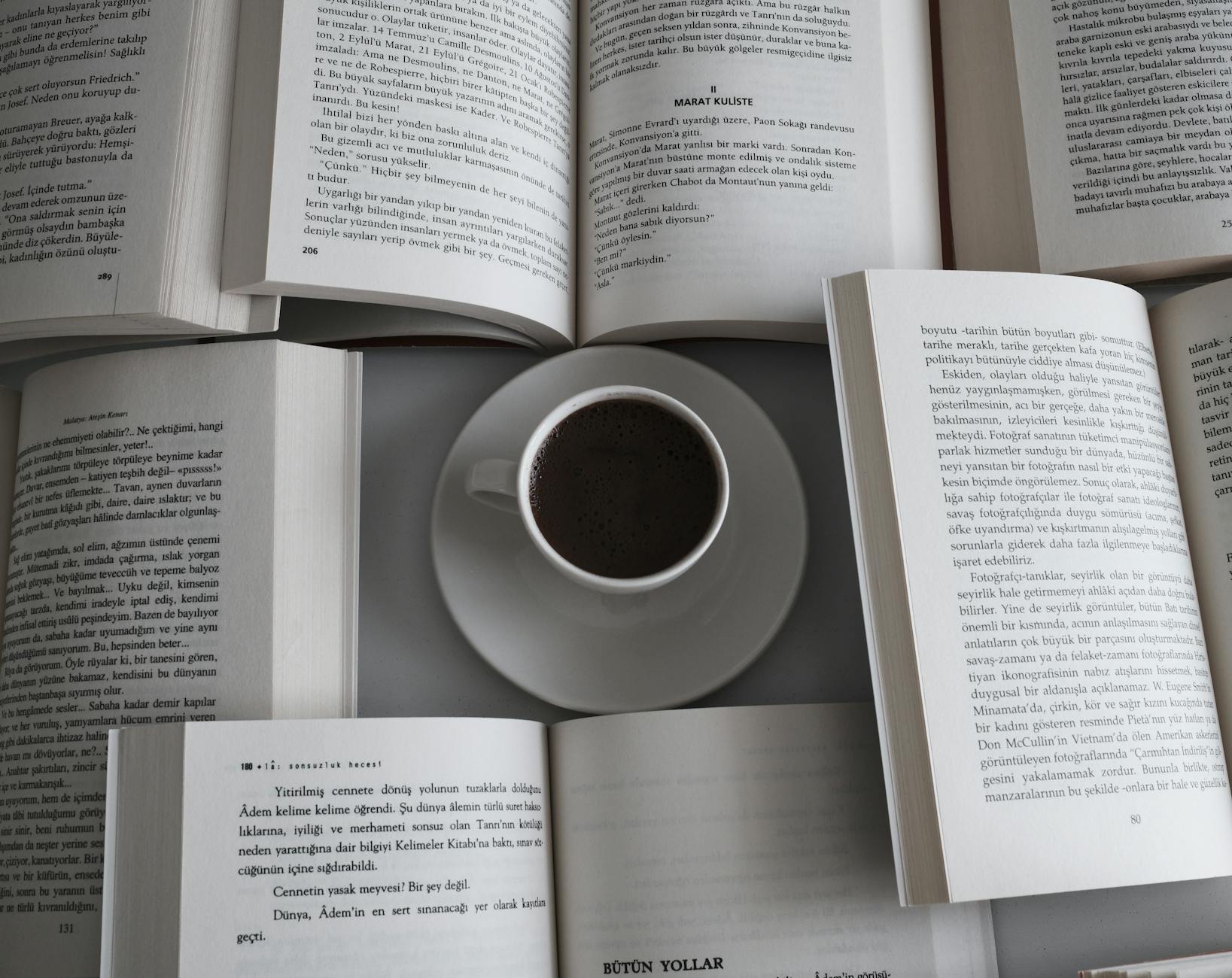 Open Book And Coffee