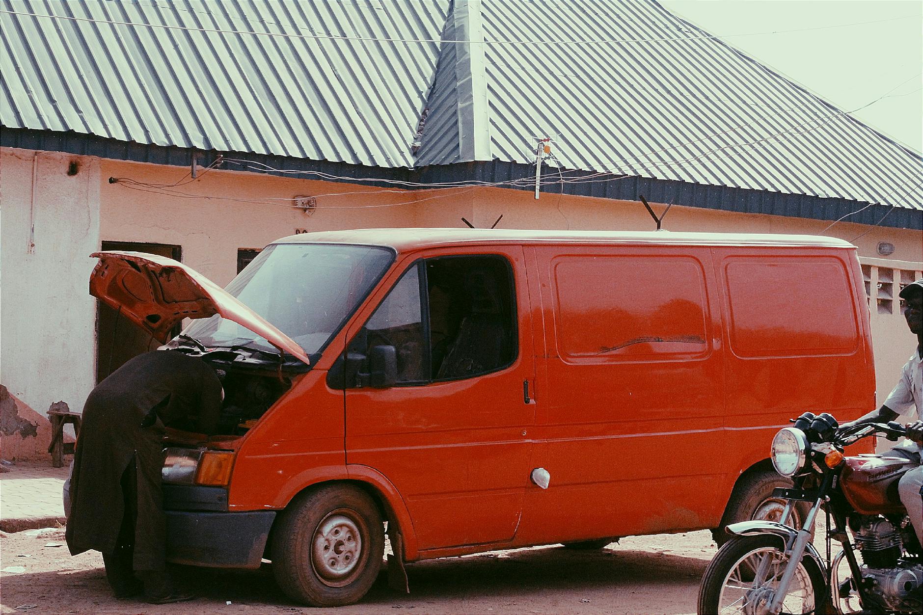 Van In Repair Shop
