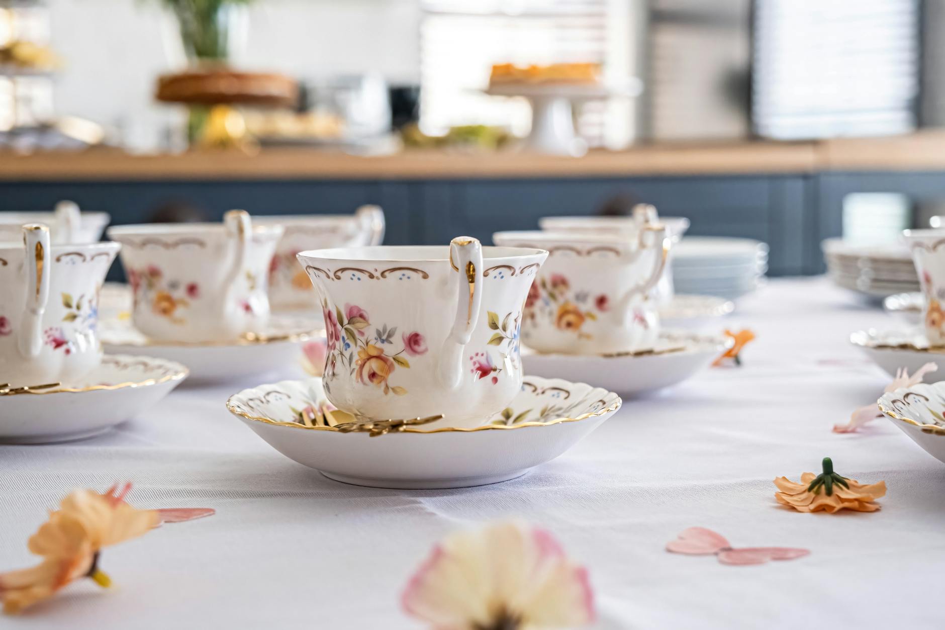Gold-Rimmed China Kitchen