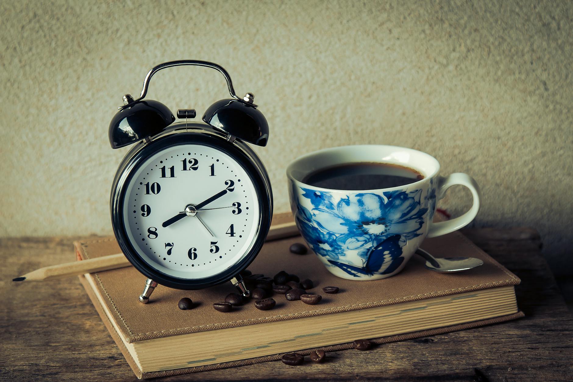Coffee Cup And Clock