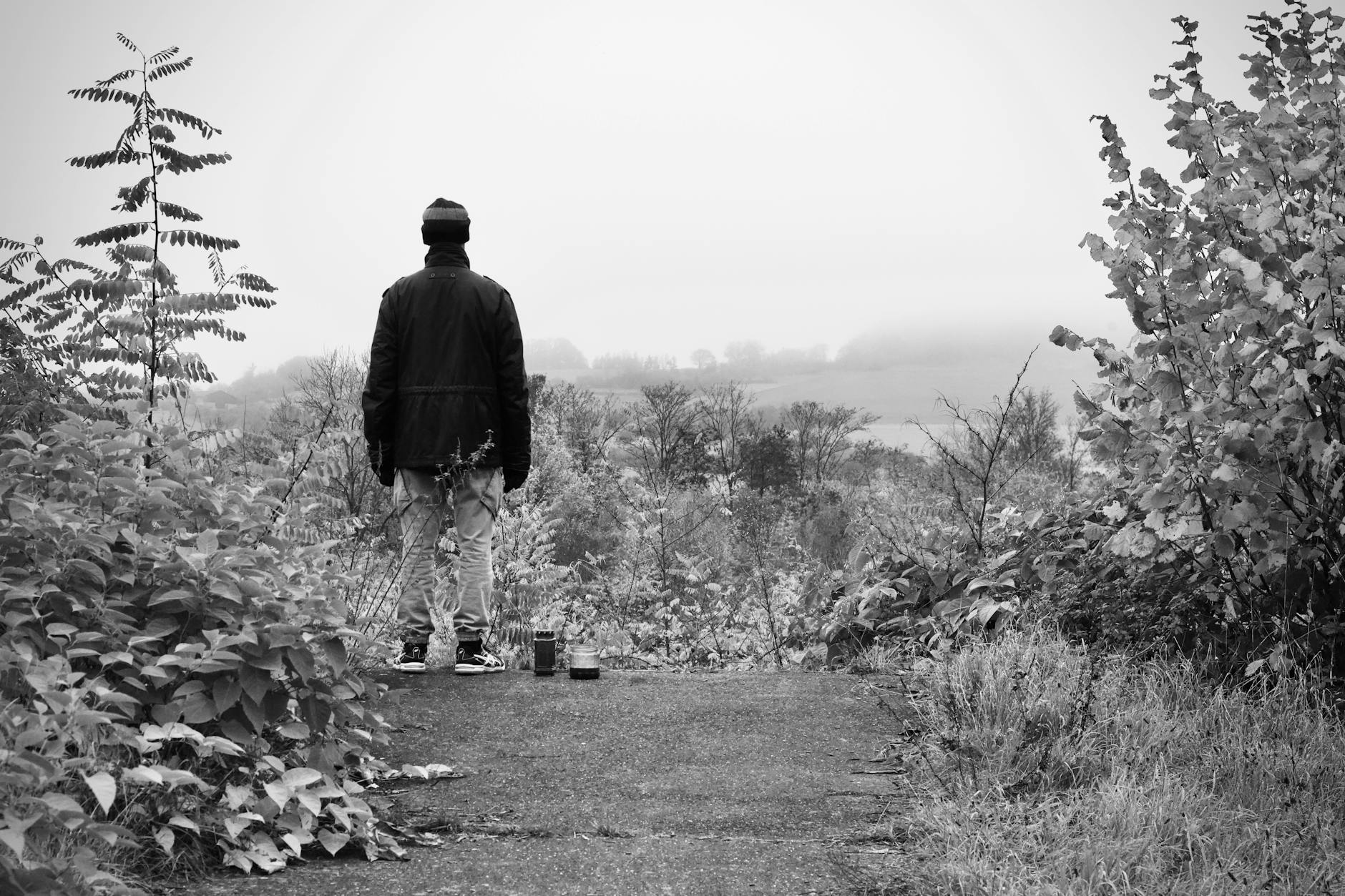 Lonely Figure In Nature