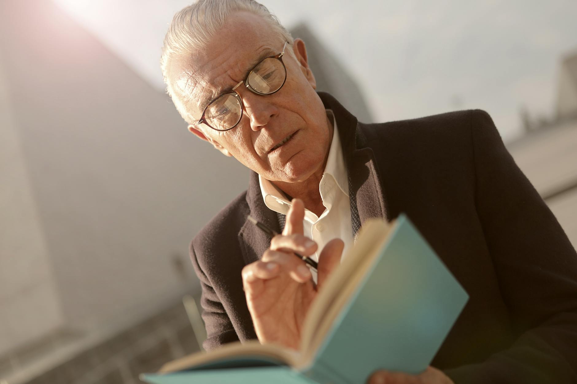 Elderly Person Reading