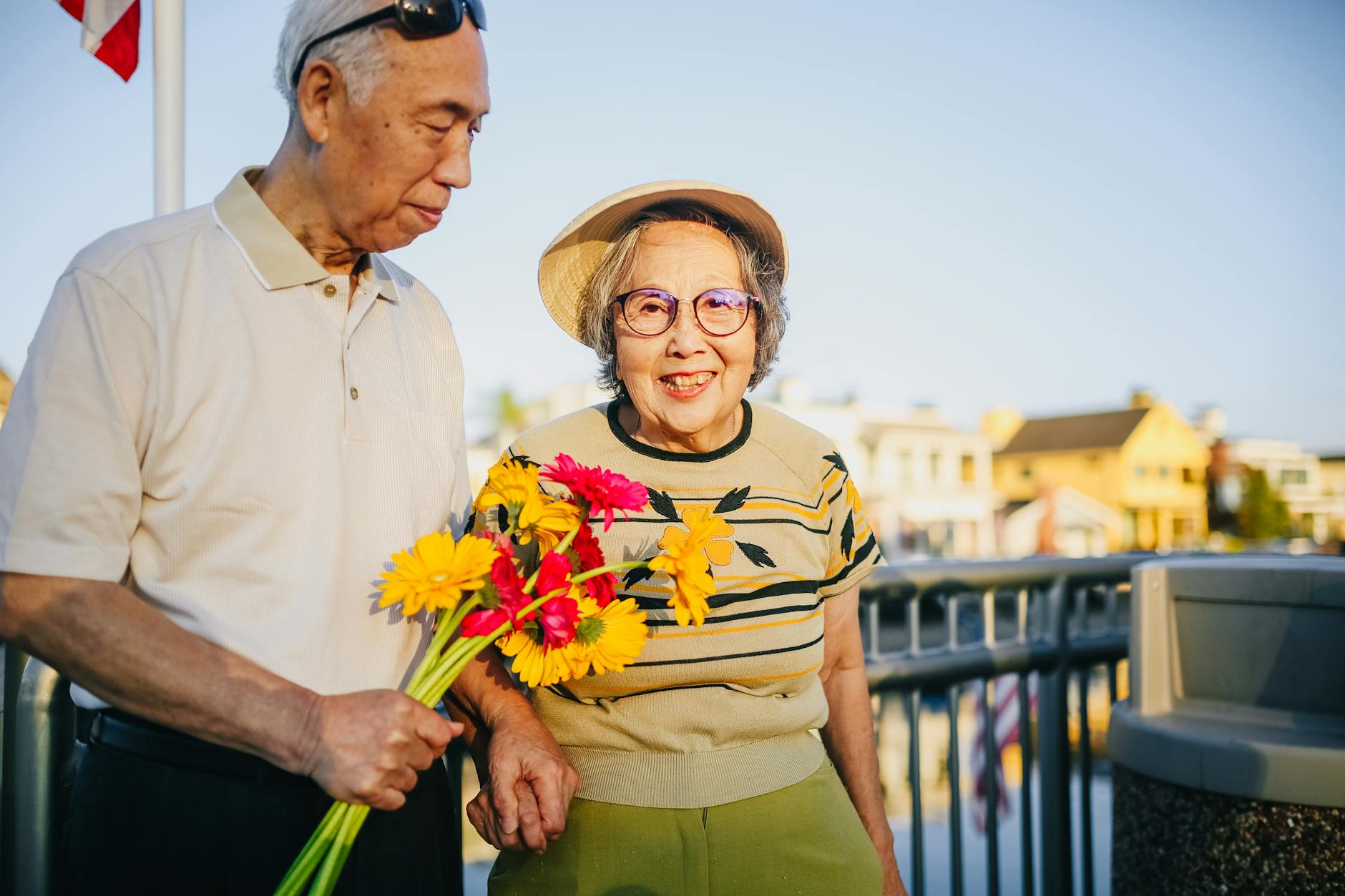 Elderly Couple Holding Hands