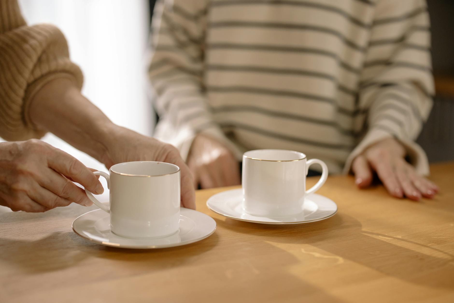 coffee drinking two people