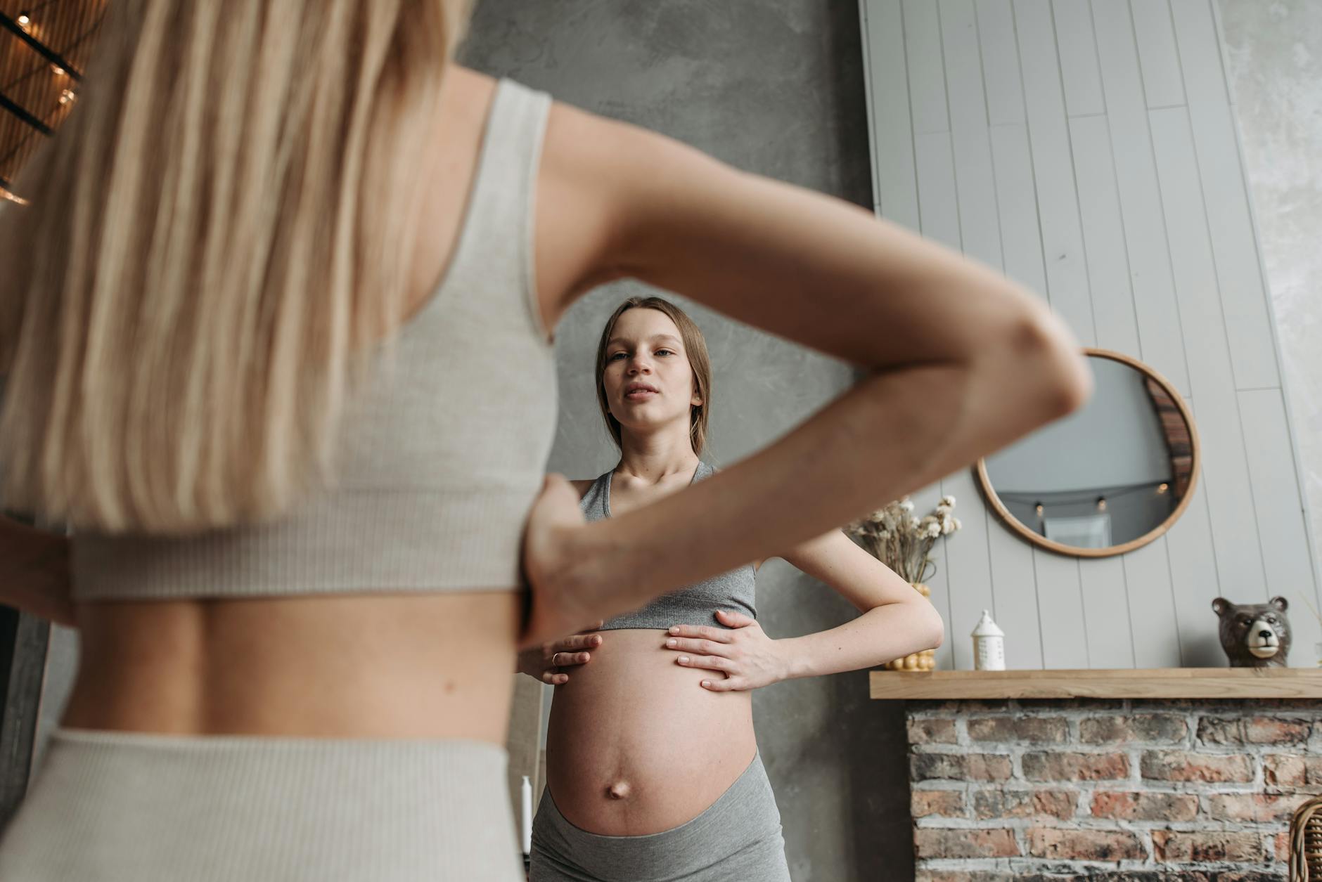 Pregnant Woman Reflecting
