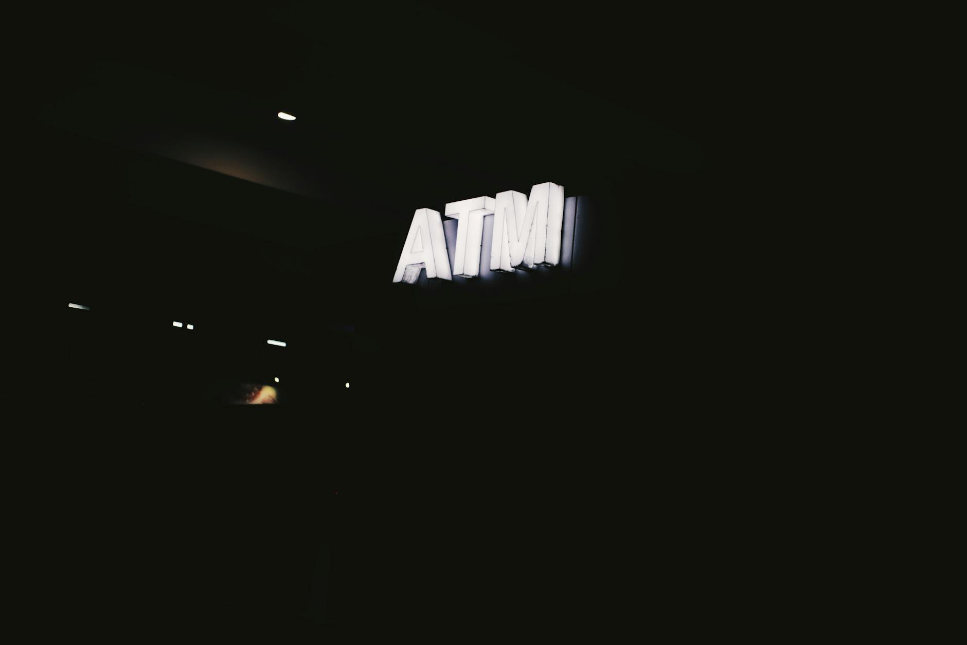 ATM With Fee Sign