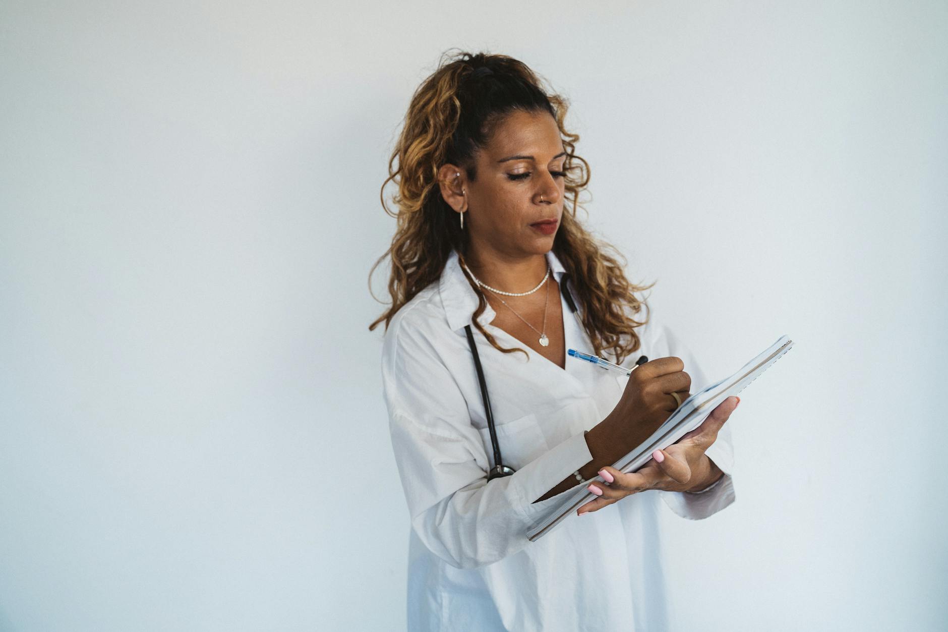 Busy Physician With Clipboard