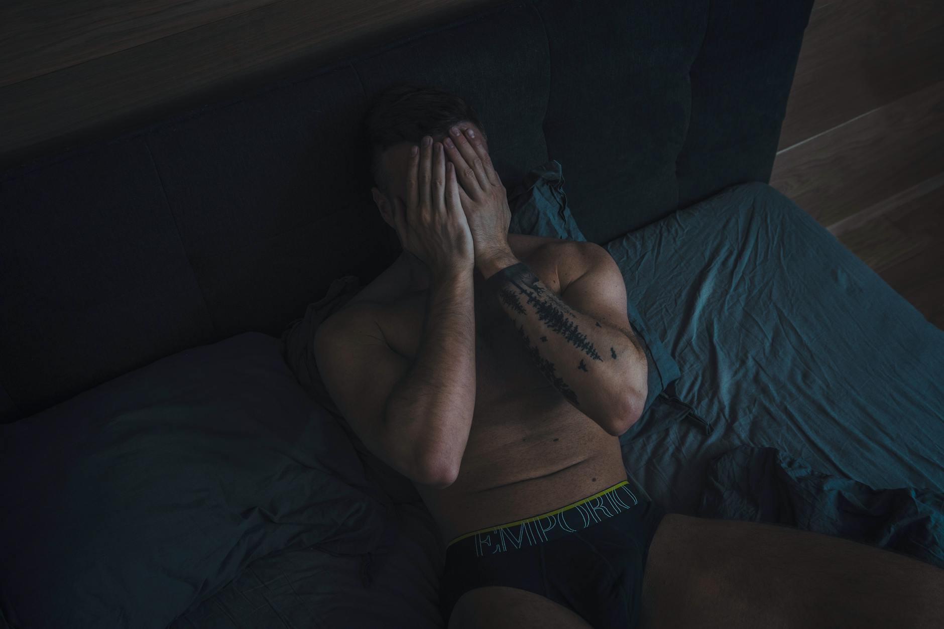 Worried Person In Bed