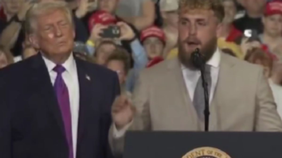 Everyone Is Talking About Jake Paul’s Sweat Stains at Trump’s Kentucky Rally
