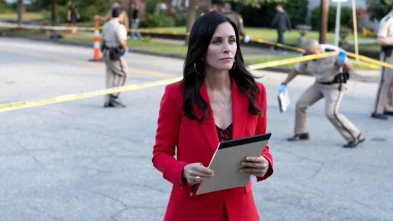 Jasmin Savoy Brown and Courteney Cox Own the Perfect Red Carpet Duo With a Mocha-Toned Dress and Timeless Black Slip Blazer Look at the Scream 7 Premiere