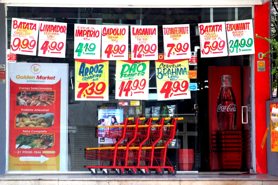 Pricing tags Grocery Store