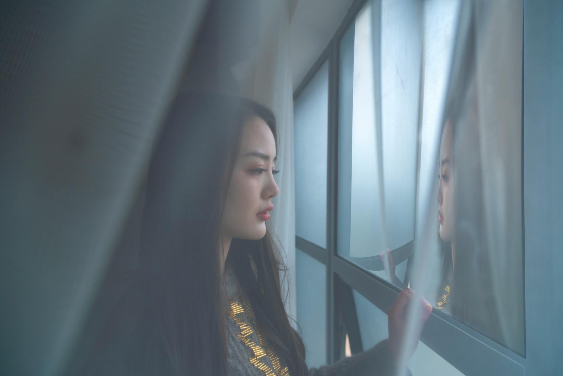 Person Gazing Out Window