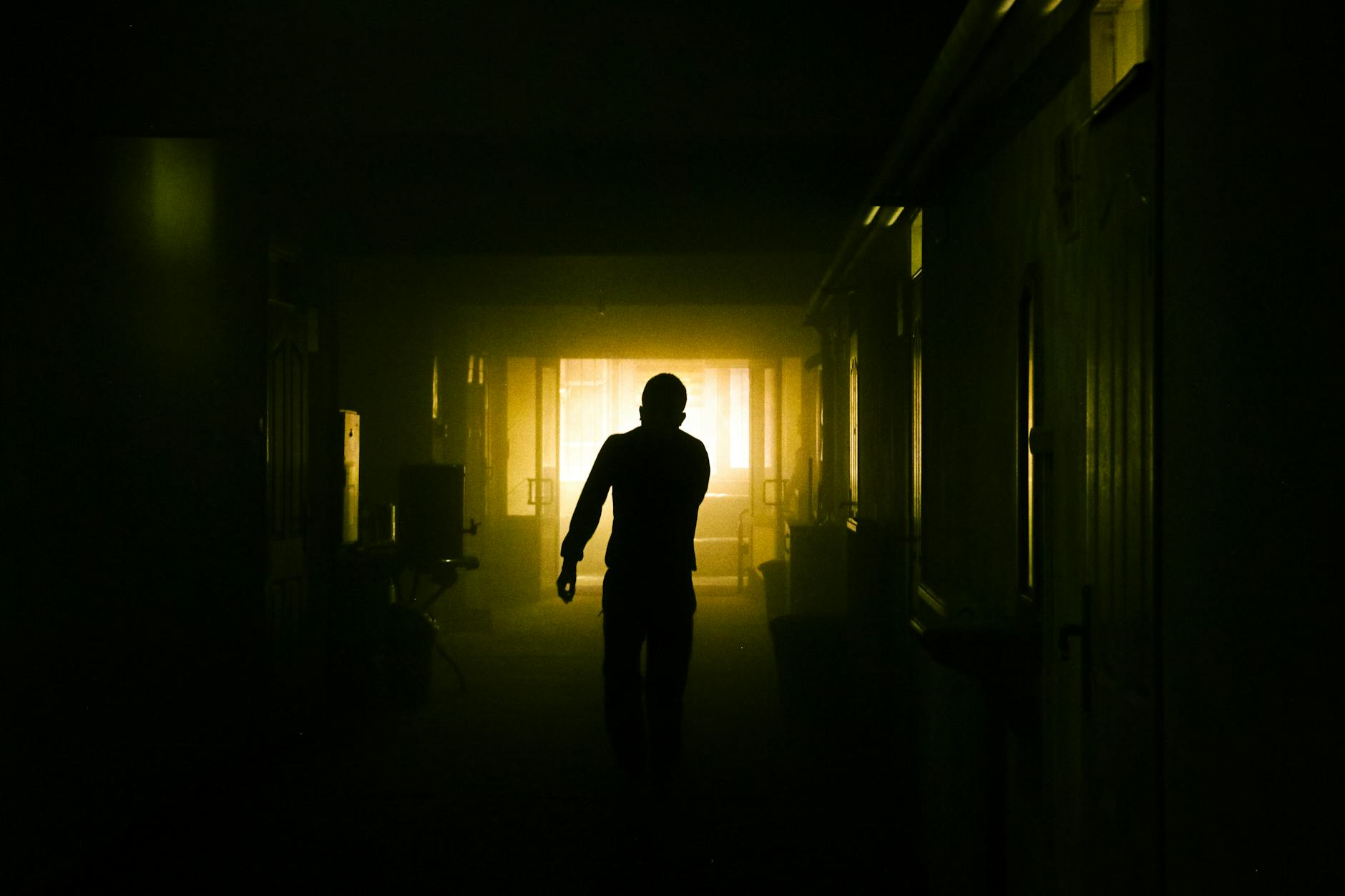 Fearful Person Retreating